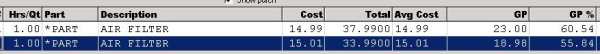 Price Matrix Example