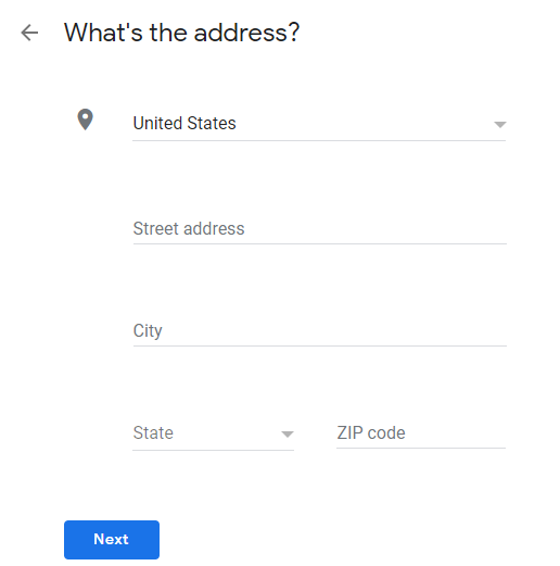 Enter your business address